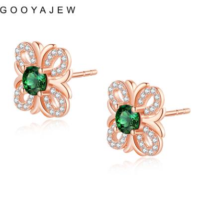 China GOOYAJEW CLASSIC (1.71g) 100% Truly Real 9K Gold Stud Earring Flowers AU375 Rose Gold Earring For Fine Jewelry 19k004 New Women's Gift 2022 for sale