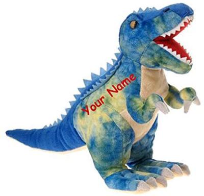 China Blue Dinosaur Stuffed Plush Personalized Soft Plush Toy With Custom Name for sale