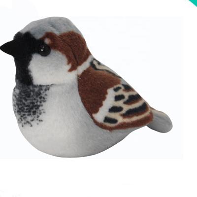 China Plush Customized Simulation Plush Magpie Bird Stuffed Plush Soft Toy Sparrow for sale