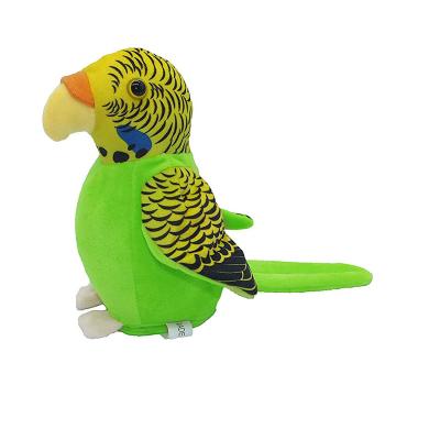 China Green Plush Toy Repeating Parrot Doll Stuffed Plush Talking Parrot Doll for sale