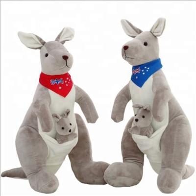 China Australia Eco-Friendly Toy Animals Mom Plush Soft Stuffed Kangaroo Toy Baby Carry for sale