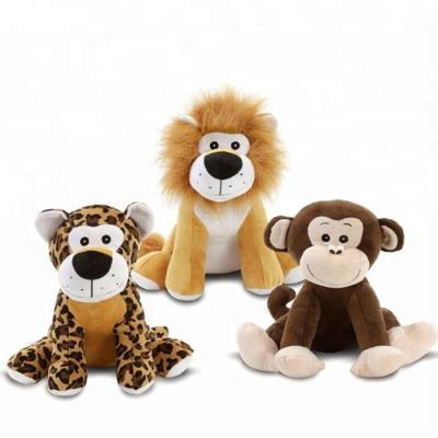 China Jungle Pals Wild Animals Lion Monkey Leopard Plush Eco - Friendly Stuffed Toys for sale