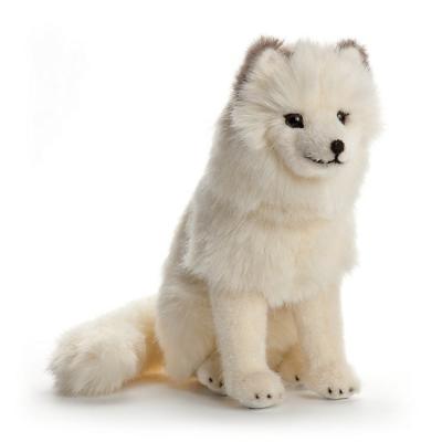 China Stuffed Animal Simulation White Fox Toy Soft Toy White Fox Plush Doll for sale