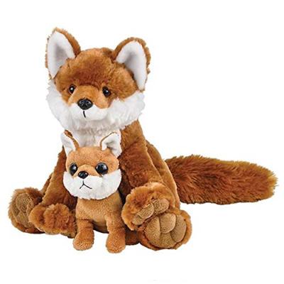 China Realistic Cute Plush Toy Stuffed Fox Plush Toy With Baby Plush Toy for sale