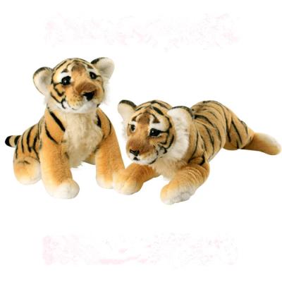 China Plush 38-48cm Brown Tiger Stuffed Plush Toy sitting white for sale