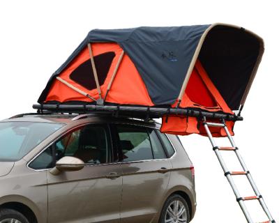 China Factory direct orange color YC0002A-01 extended type roof top tent car roof tent manually with cornice and aluminum ladder for sale