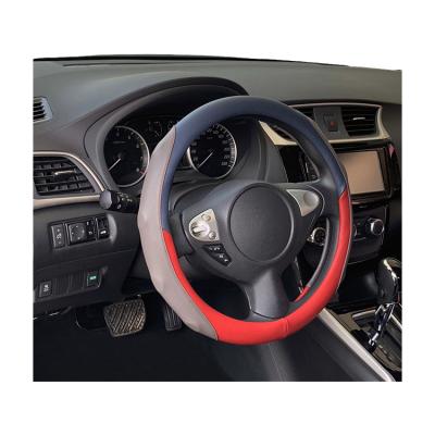 China Usually Use Designer Red Car Floral Anti-slip Bre Leather Steering Wheel Cover Special Hot Sell PU for sale