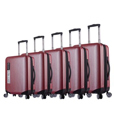 China Custom PC Material Zipper TSA Lock 5pcs Carry On Trolley Case Set Lightweight Luggage Sets for sale