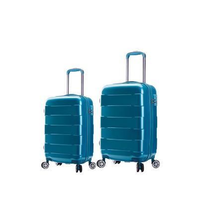 China Hot Sale Colors Youth Glossy Hard PC TSA Lock 4 Wheels Luggage 2pcs Carry On Suitcase Sets for sale