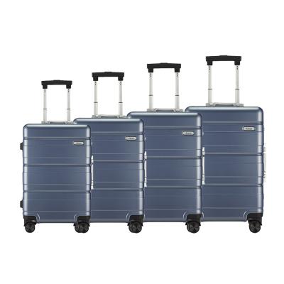 China OEM Narrow PC Aluminum Frame tsa Lock 4pcs Luggage Set Carry On Hardshell Trolley Case Sets for sale