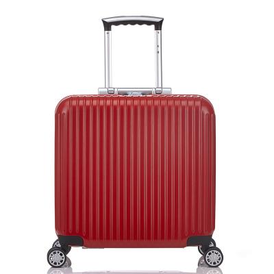 China Red Small Lock PC+ABS Stripe Hard PC Travel Suitcase Universal Sports Trolley Case Luggage for sale