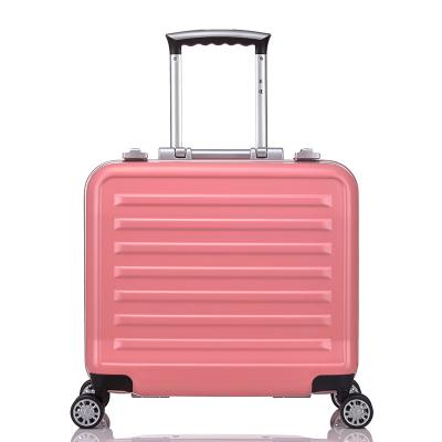 China Small PC+ABS Sports Shirts Carry On Hard Shell PC Luggage Trolley Pink Women Waterproof Travel Luggage for sale