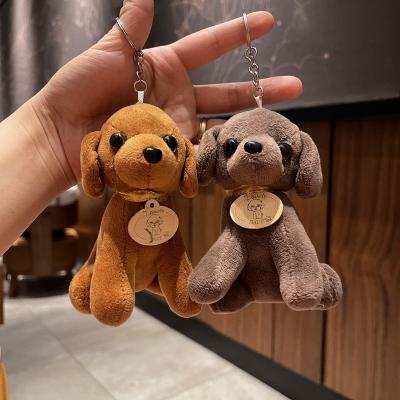 China 2021 Small Squat Dog Toy Plush Toy Cute Baby Cute Dog Small Mini Gift Tag Teddy Dog Hanging Doll for sale