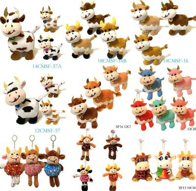 China 2020 New Design Plush Cartoon Cow Plush Toy Mini Cow Plush Toy White&Black Milk Cow Custom Key Chain Dangling Key Chain for sale