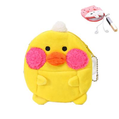 China 2020 New Fashion Duck Design Animal Purse Lovely Plush Mini Key Wallet Bag Plush Cartoon Purse Custom Cute Coin Pendant Bag for sale