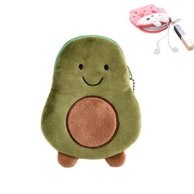 China 2020 Fashion New Avocado Design Animal Purse Lovely Plush Mini Key Wallet Bag Plush Cartoon Purse Custom Cute Coin Pendant Bag for sale