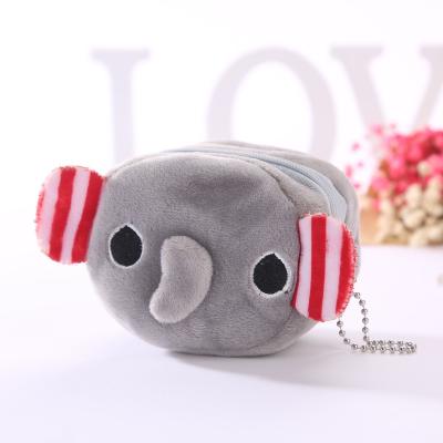 China Fashion Cartoon Elephant Plush Wallet Coin Purse Mini Animal Pendant Cute Fruit Design Plush Coin Bag Lovely Soft Custom Coin Purse for sale