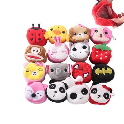 China Fashion Mini Animal Pendant Purse Cute Fruit Design Plush Coin Bag Soft Custom Lovely Plush Coin Purse Cartoon Plush Wallet Coin Bag for sale