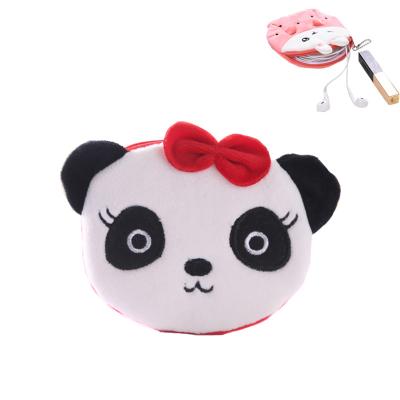 China Fashion Panda Soft Lovely Plush Design Plush Key Bag Key Bag Plush Coin Purse Cartoon Plush Wallet Custom Pendant Cute Coin Bag for sale