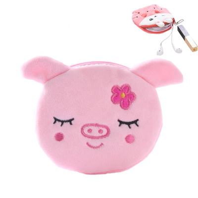 China Fashion PIG Purse Design Plush Soft Cute Animal Key Bag Lovely Mini Plush Coin Purse Cartoon Plush Wallet Custom Key Pendant Coin Bag for sale