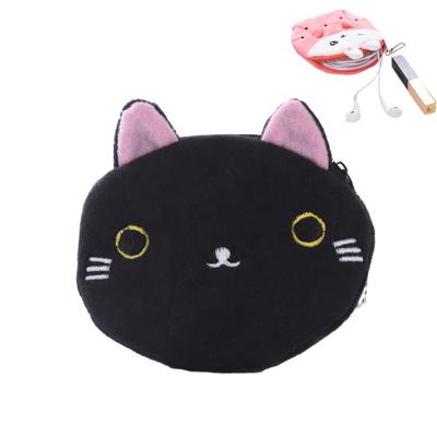 China Lovely Mini Design Plush Wallet Coin Bag Fashion Cartoon CAT Plush Coin Purse Custom Plush Coin Purse Soft Cute Animal Key Key Pendant Bag for sale