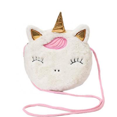 China Children's Unicorns Fur Latest Fasion OEM Cross - Custom Animals Cute Single-Shoulder Bag Kids Handbag Plush Body Purse Messenger Bag for sale