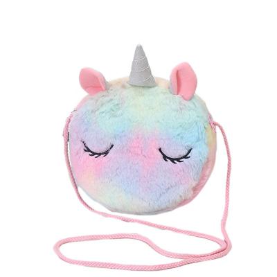 China Cross the latest fasion Messenger bag plush children handbag custom animals single-shoulder bag OEM bag cute unicorns kids - body purse for sale