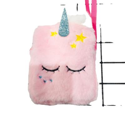 China Animal unicorn the latest fasion 2021 new series design closed eyes face diagonal five-pointed star profile plush bag diagonal bag for sale