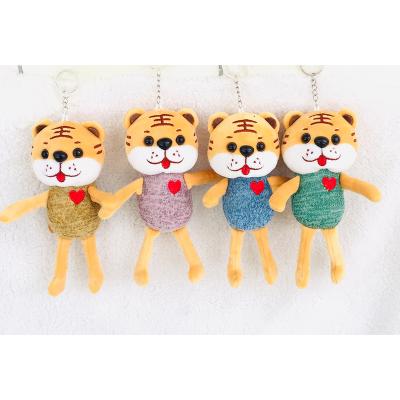 China Factory direct sale high quality wholesale love plush toy printing tongue tiger plush toy custom pendant plush key chain for sale