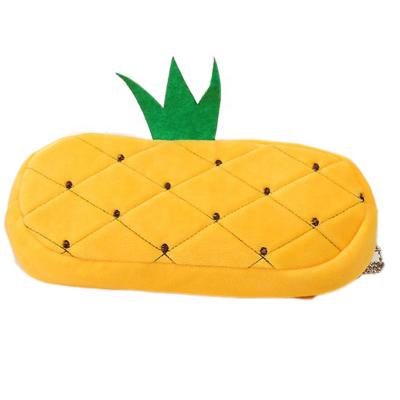 China Schools & Offices wholesale fashion pineapple shape student stationation box plush case school bag plush fruit purse directly for sale