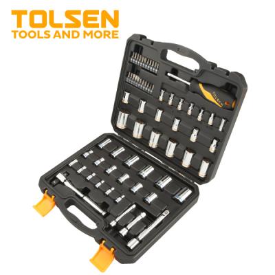 China TOLSEN 15395 Industrial Heavy Duty 65pcs Open End Wrench Socket Set for sale