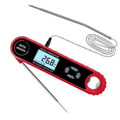 China Instant reading Meat thermometer Backlit LCD thermometer Waterproof kitchen Food Cooking double probe thermometer DTH-188 188 for sale