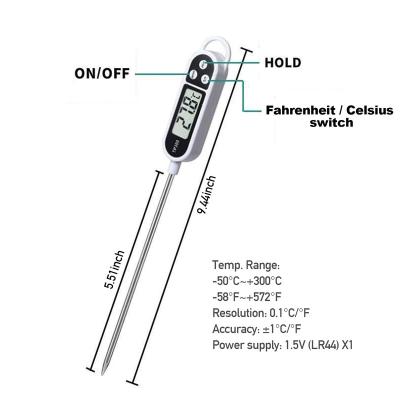 China TP300 Quick Reading Home Kitchen Thermometer Food 304 Probe Meat thermometer BBQ Digital Thermometer TP300 300 for sale