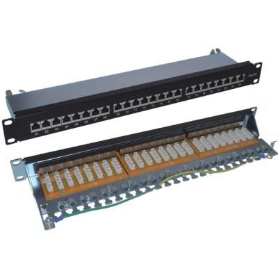 China Dual IDC Metal Patch Panels NO LAN 8 Modules 12 24 25 48 50 Port RJ11 RJ45 Cat3 Cat5e Cat6 Cat7 1U 2U 0.5U for sale