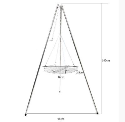 China Non-Stick Outdoor Outdoor Tripod Grill Rack Bbqs Grill BBQ Grill Tripod Hanging BBQ Grill for sale