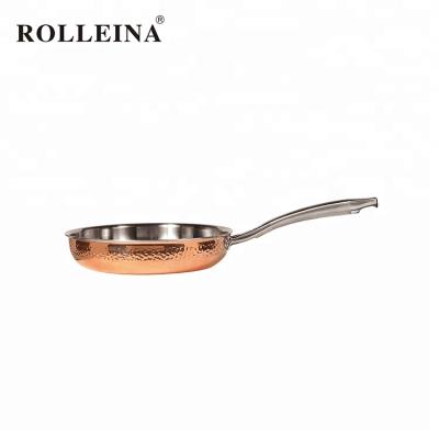 China 2021 Latest Sustainable Fast Heats Induction Bottom Triple Copper Frying Pan for sale