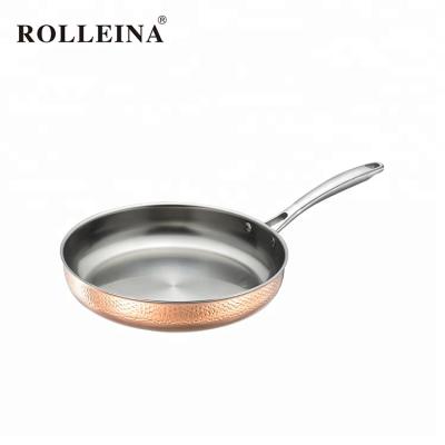 China 2021 Latest Sustainable Fast Heats Induction Bottom Triple Copper Frying Pan for sale