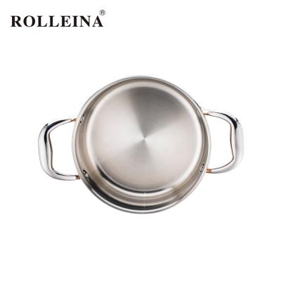 China Sustainable New Products Triple Plated Copper Hammered Kitchenware Polishing Inside Soup Pot Casserole for sale