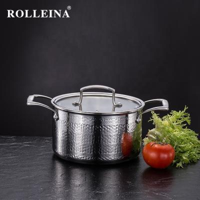 China Sustainable Factory Supply Tri Ply Stainless Steel Kitchen Cooking Hot Pot Casserole for sale