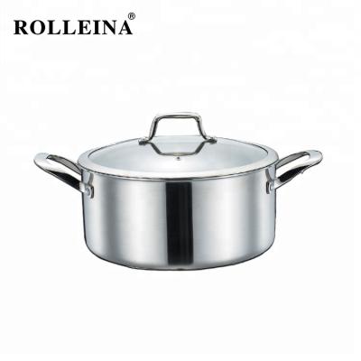 China Sustainable Customized High Quality Safety Cooking Pot Stainless Steel Triple Clad Casserole for sale