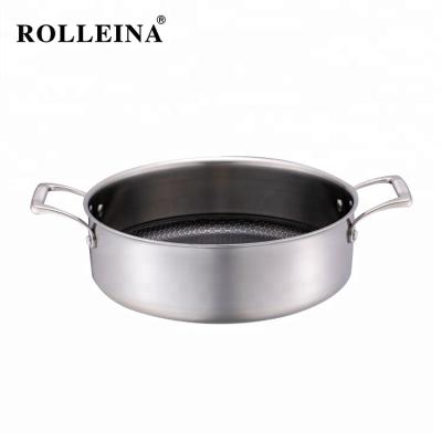 China Non Skillet Stainless Steel Energy Saving Hot Pot Casserole / Stick Sustainable High Quality Triple Clad for sale