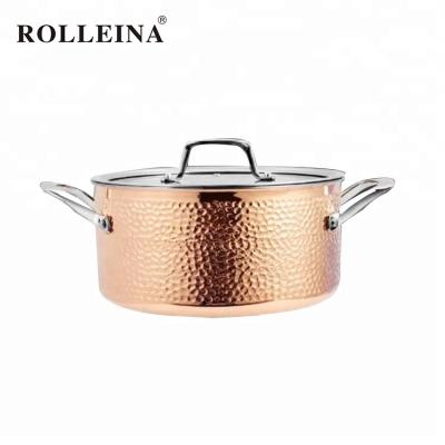 China Sustainable Triple Premium Copper Induction Bottom Pot Kitchen Casserole for sale