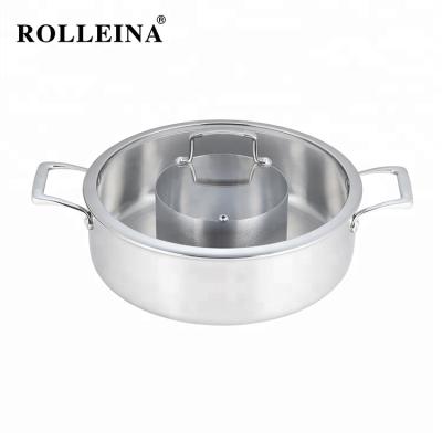 China Sustainable Best Selling Induction Cookware Stainless Steel Triple Clad Hot Pot for sale