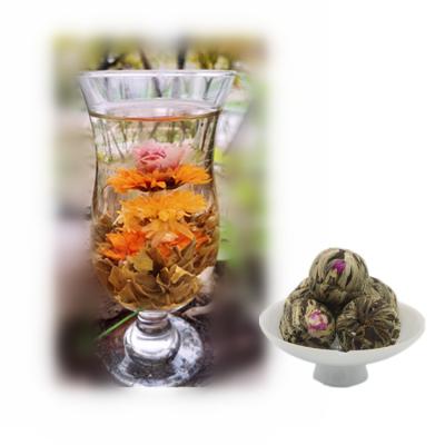 China Free time tea gift packaging handemade pure craft organic flower blooming tea balls for sale