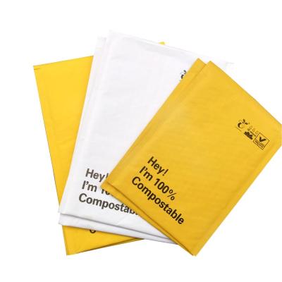 China Rectangular Eco Friendly Biodegradable Bubble Pack Bubble Mailing Bag Compostable Eco Friendly Double Tape Poly Stripe Mailing Bags for sale