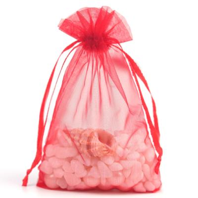 China Newest Recyclable Silk Organza Bags Drawstring Organza Mesh Jewelry Bag for sale