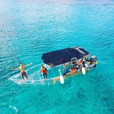 China Sea - River - Lake - Ocean Best Seller big clear boat transparent boat rowing boat for 10 person for sale