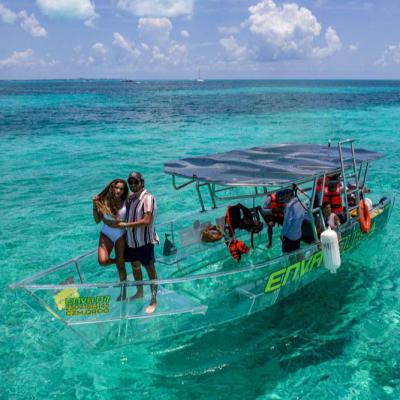 China Sea - River - Lake - Ocean Transparent Boat Clear Boat Clear Bottom Boat with Engine and Canopy for sale