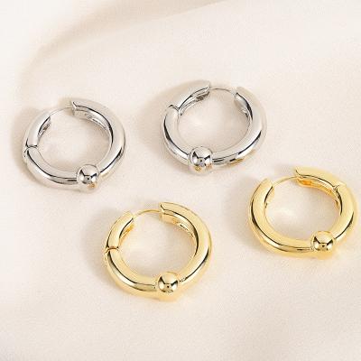 China Office/career 2022 European and American creative concave convex geometric box metal texture minority brass gold-plated earrings for sale