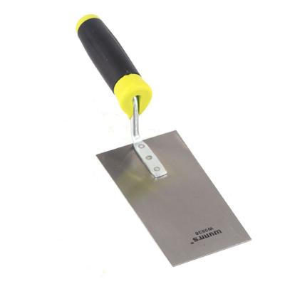 China SQUARE Carbon Steel Notched Concrete Trowel Wall Masonry Plastering Trowel Tools With Soft Handle for sale